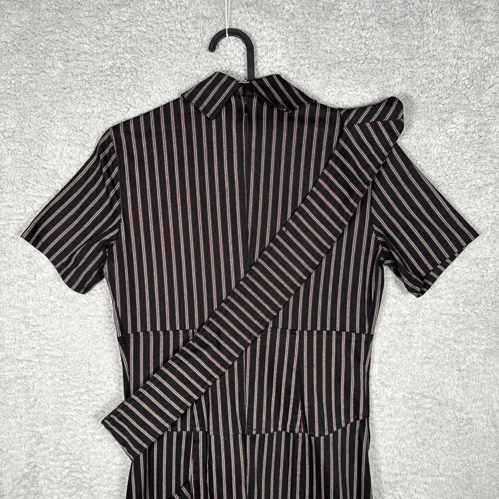 VINTAGE Y2K 90s Lip Service BLACK Pinstripe BONDAGE DRESS Size M Goth Punk Rare - Picture 14 of 16